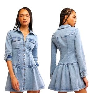 Free People Blue Denim Mini Dress